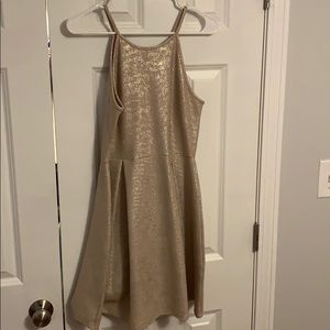Gold mini dress